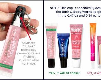 Bath and Body Works - Keychain for C.O. Bigelow Lip Gloss - Lip Balm Holder  - Chapstick Holder Keychain - Lip Balm Keeper -lip Balm Keychain