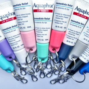 Aquaphor Keychain Cap - Aquaphor Lip Repair 0.35 FL OZ(10mL) - Lip Balm Holder - Purse Attachment - Lanyard Attachment - Lip Gloss Keychain