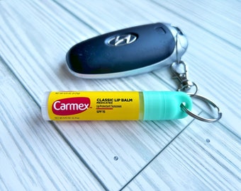 Keychain Cap for Carmex - Lip Balm Holder - Chapstick Keychain Gift - Travel Keychain - Purse Organizer - Lip Care - Keychain Accessories