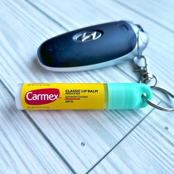 Keychain Cap for Carmex - Lip Balm Holder - Chapstick Keychain Gift - Travel Keychain - Purse Organizer - Lip Care - Keychain Accessories