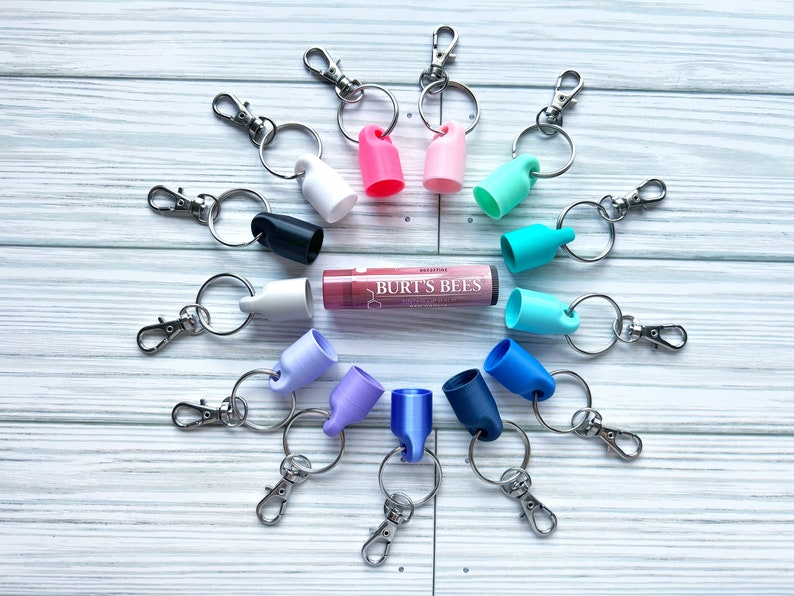 Burts Bees Keychain Burts Bees Holder Chapstick Holder Lip Balm Holder Lip Balm Keychain Accessories Diaper Bag Accessory Chapstick Keychain Purse Lip Gift Sister Gift Teenage Girl Gift for Men Gift for Him Useful Gift Practical Gift Lipstick Holder