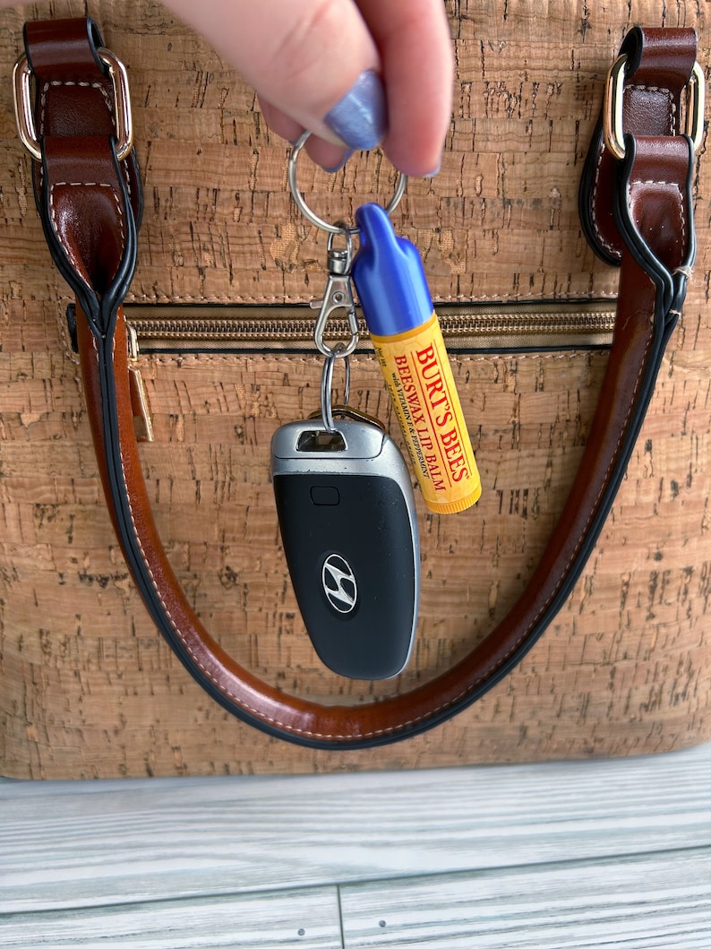 Burts Bees Lip Balm Holder Lip Balm Keychain Chapstick Keychain Travel Cute Keychain Accessories Chapstick Attachment Purse Attachment Purse Organizer Gift for Teens Keyring Holder Useful Gift Lip Care Cap Gift for Him Burts Bees Holder Diaper Bag