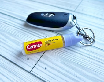 Keychain Cap for Carmex - Lip Balm Holder - Chapstick Keychain Gift - Travel Keychain - Purse Organizer - Lip Care - Keychain Accessories