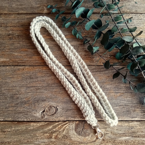 Light Grey Crochet Lanyard