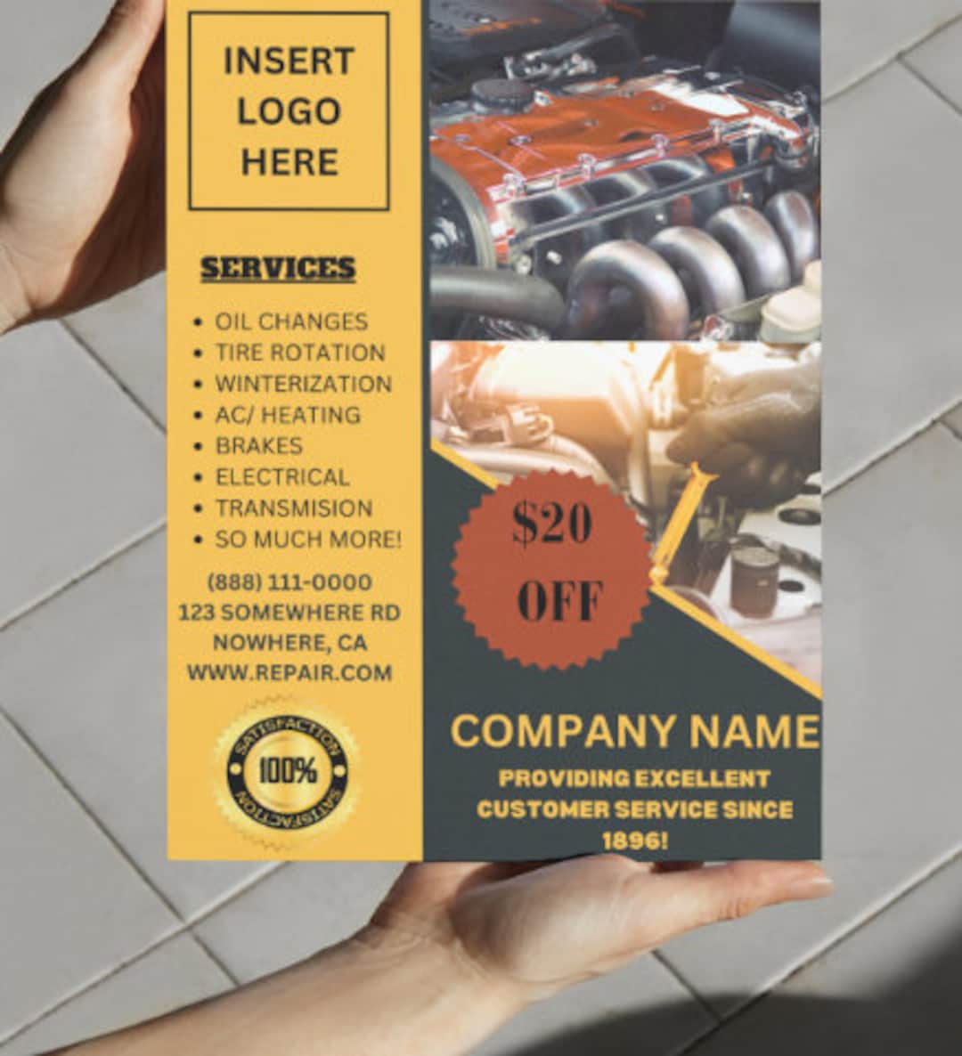 Digital Template: Professional Auto Repair Shop Sale Flyer Template - Etsy