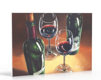 Red Wine for Two Oil painting on 24x36 Flat or Stretched Canvas | Gallery Painting #OP925