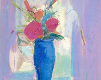 Abstract Flower Vase Giclée 24x24 Flat Canvas Print | Gallery Print #GP2005