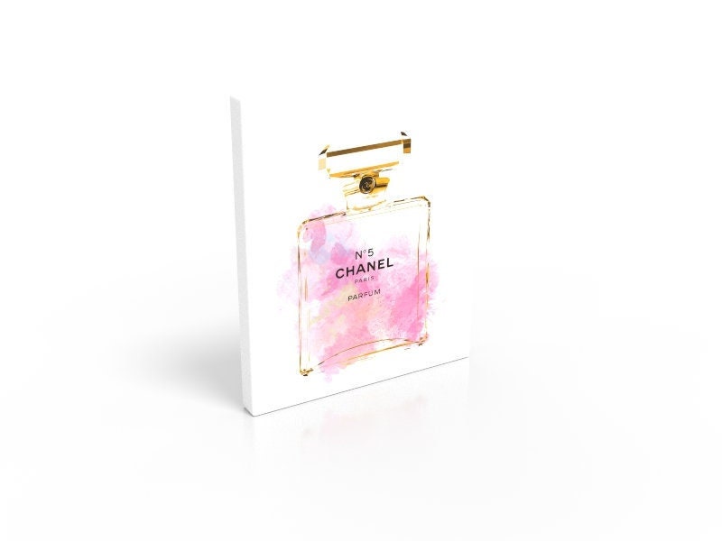 Pink Chanel No. 5 Perfume Color Burst 8x10 Giclee Embellished Print on Stretched Canvas GP2041 Etsy