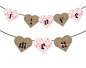 Printable “i love me” Banner, Easy DIY Project, Galentine's Day, heart shaped