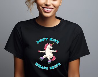 Roller Skate Love Camiseta Unicornio Camiseta Gráfica One Love Camiseta LGBT Unicornio Arco Iris Camisa Skater Mujer Camisa Skate Pride Tee