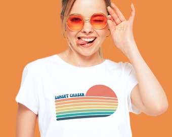 Sunset Shirt  Sunset  Vibes Shirt  Vibes  Sunset T Shirt  Sunset T-Shirt, Good Vibes, Rainbow Shirt, Rainbow Shirt Gift Women T-Shirt,