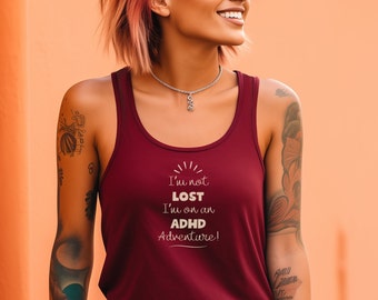 Camiseta para mujer con TDAH, divertida camiseta sin mangas para mujer, regalo para mejor amiga