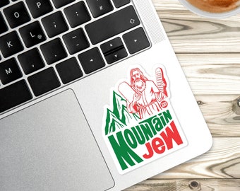 Mountain Jew Vinyl Sticker, Funny Pun Stickers, Funny Laptop Stickers, Waterproof Stickers Water Bottle