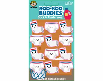 Socks and Underwear Sticker Sheet, Boo Boo Buddies Socks and Underwear Sticker Sheet