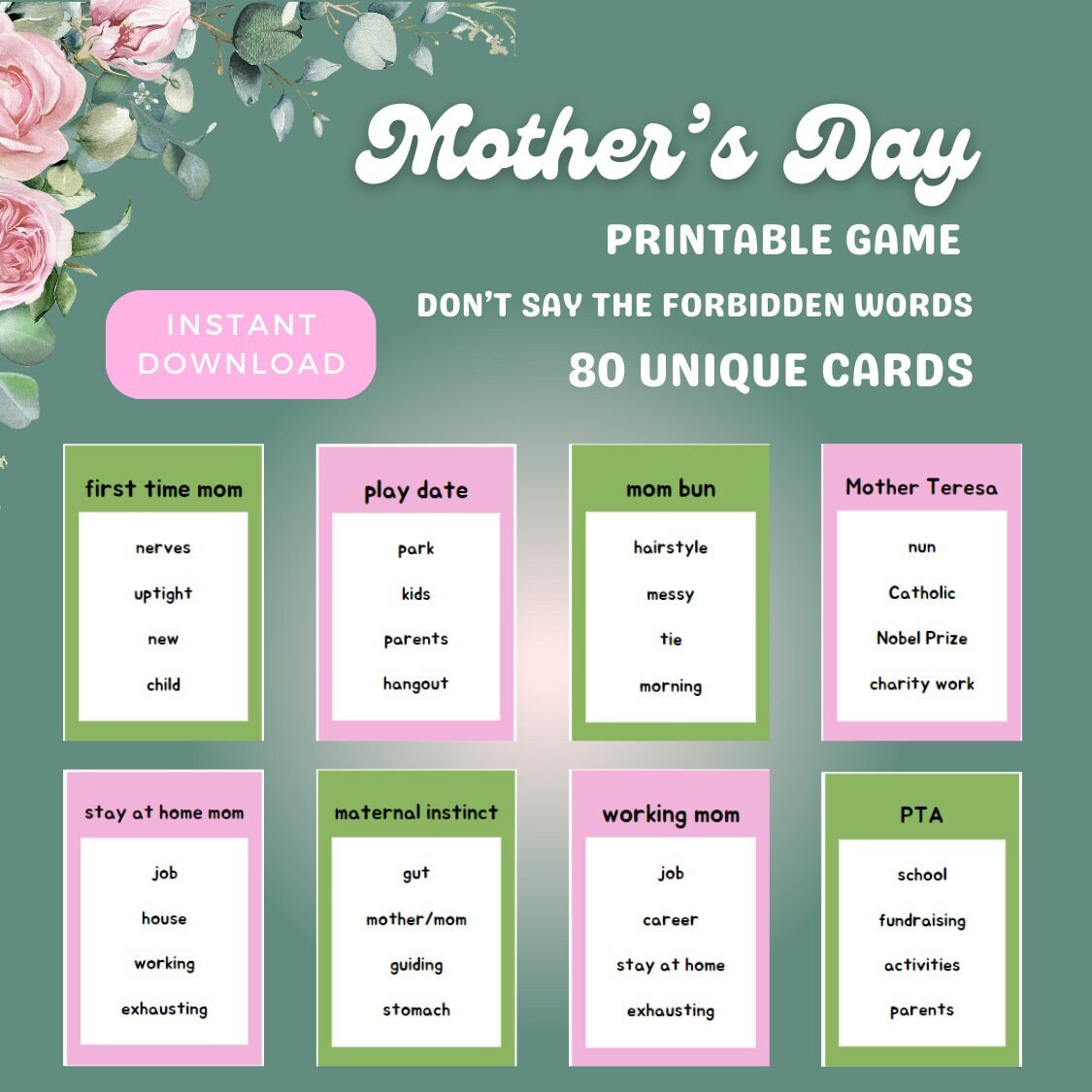 Mother's Day Brunch Printable Game, Word Guessing, Icebreaker Group Fun ...