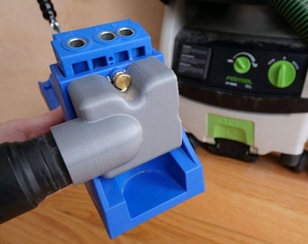 Adaptador de manguera Festool de 27 mm para recolección de polvo con plantilla para orificios de bolsillo Kreg K4/K5
