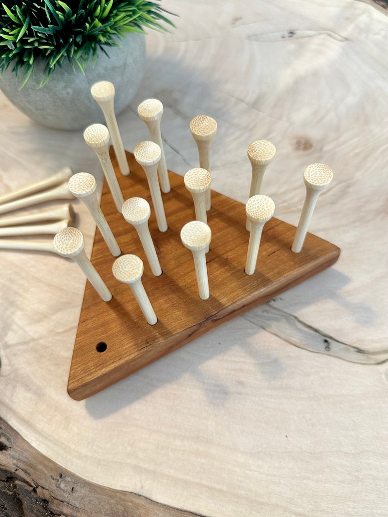 Cherry Wood Peg Game Cracker Barrel Peg Brain Teaser Etsy