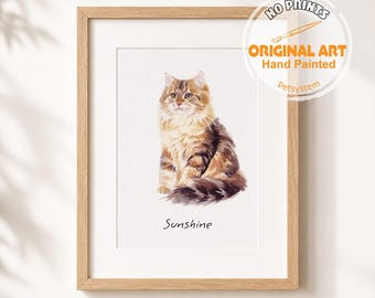 Mini Custom Watercolor Cat Portrait,Cat Memorial,Cat Loss Gift,Pet Portraits from Photos,Pet Painting, Custom Tiny Paintings,cat wall art