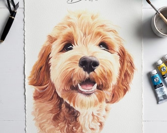 100% handgezeichnetes Haustierporträt, Aquarellhundemalerei, handgemalt vom Foto, Katzenporträt, Haustierporträt, Haustiergedenkgeschenk, Haustierverlustgeschenk