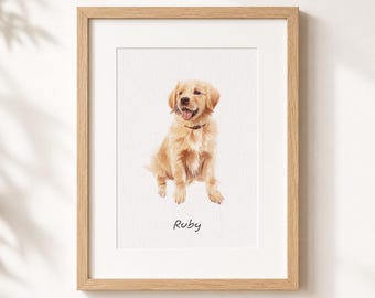 Individuelles Mini-Aquarell-Hundeporträt, handgemaltes Hundeporträt nach Foto, Haustiergemälde, Katzen- und Hundeporträt, Erinnerungsgeschenk für Haustiere, Geschenk für Tierliebhaber