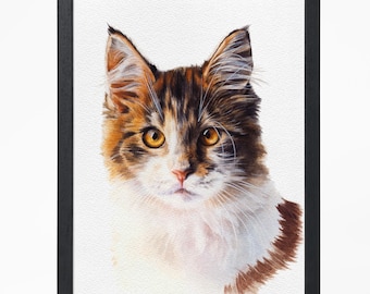 Benutzerdefinierte Aquarell Porträts, mit Haustierfoto, personalisierte digitale Hundeporträts, Katzenporträts, benutzerdefinierte Hundeporträts, benutzerdefinierte Haustier-Gedenkkunst