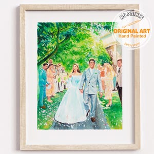 写真から描いた水彩画のカップルの肖像画、妻、夫、両親へのカスタム結婚記念日の贈り物、友人への婚約の贈り物、手描き