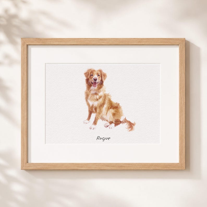 Mini retrato personalizado de mascota en acuarela, retrato de perro pintado a mano a partir de una foto, pintura de mascotas, retrato de gato y perro, regalo conmemorativo para mascotas, regalo para amantes de las mascotas imagen 8