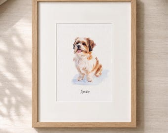 Mini-Aquarellporträt Ihres Haustieres nach Wunsch, Hundeporträt nach Foto, handgemaltes Haustierporträt, Tiergemälde, individuelles Hundeporträt, Erinnerungsgeschenk für Ihr Haustier