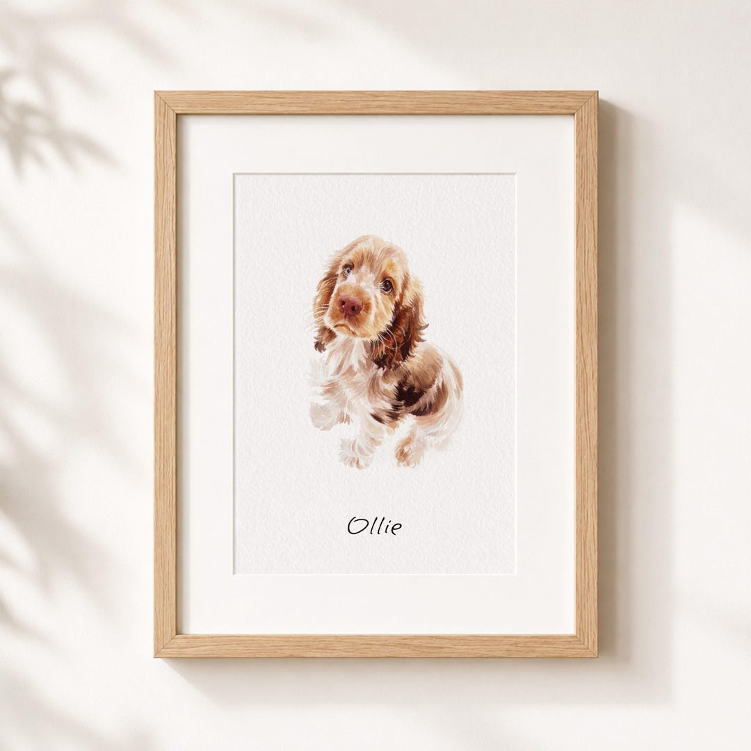 Custom Mini Watercolor Pet Portrait, Hand Painted Dog Portrait From Photo, Pet Painting, Cat Dog portrait,Pet Memorial Gift, Pet Lover Gift