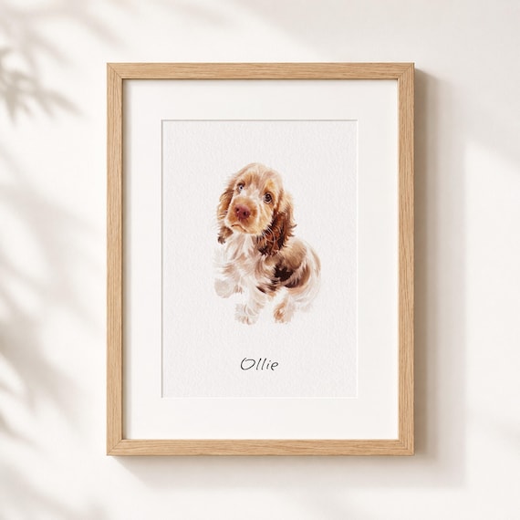 Custom Mini Watercolor Pet Portrait, Hand Painted Dog Portrait From Photo, Pet Painting, Cat Dog portrait,Pet Memorial Gift, Pet Lover Gift