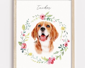 Portrait d'animal de compagnie aquarelle personnalisé, à l'aide d'une photo d'animal de compagnie, portrait de chien à partir d'une photo, portrait de chat, portrait de chien personnalisé, cadeau commémoratif d'animal de compagnie, cadeau de perte d'animal de compagnie
