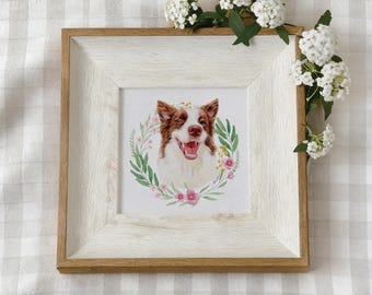 Individuell gefertigtes Portrait in Aquarell, Aquarell Blumen Haustier, Hundeportrait vom Foto, Katzenportrait, Haustier Erinnerung Geschenk, Haustier Erinnerung Geschenk, Haustier Verlust Geschenk