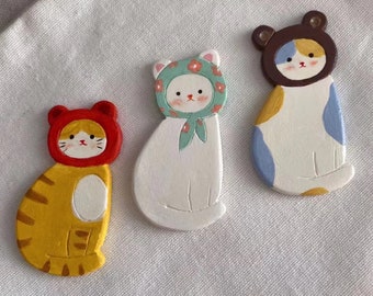 Cat Clay Magnet, Handmade Fridge Magnet, Refrigerator Magnet, Kitchen Accessories Decorations, Handmade Gifts, Gift For Daughter