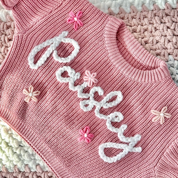 Adorable Baby and Toddler Knit Sweaters | Custom Embroidered Name and Designs | Perfect Gift for Newborn