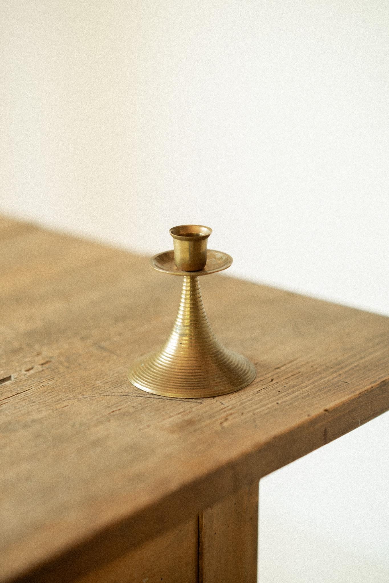 Unique Vintage Brass Candle Holder – 1930s Art Deco Style | Retro Candlestick | Candelabra Antique