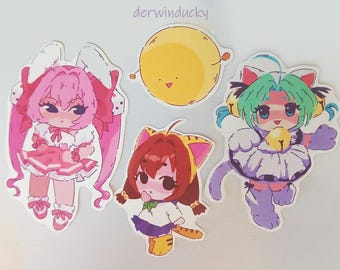 Di-Gi-Charat inspired Sticker set | original art | heisei retro anime