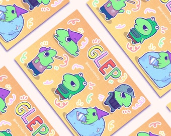 Smiling Friends Glep vinyl sticker sheet