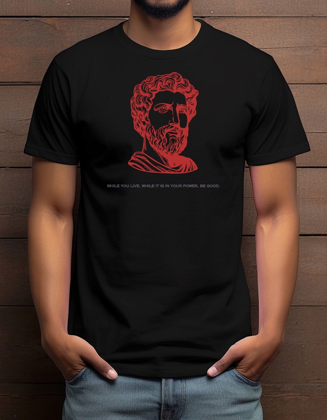 T-shirt Homme DESTIN FILS The Willing Stoicism - Slogan Philosophie Stoïcienne - Neuf Avec étiquettes