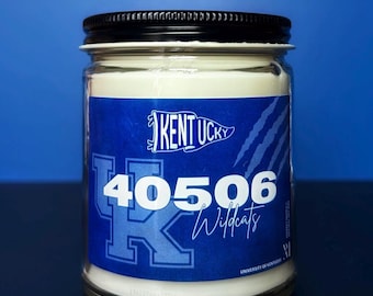 University of Kentucky, Collegiate Collection, University Candle, College Commitment Gift, Vanilla and Cashmere Scented Soy Wax, UK Wildcats
