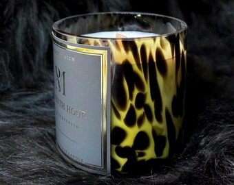ELEVENTH HOUR Luxury Candle | Cognac & Nutmeg Scented | Spicy and Seductive Fragrance | Crackling Wood Wick | Holiday Gift, White Elephant