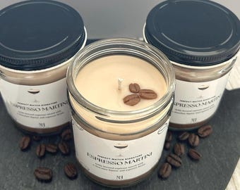 Espresso Martini Inspired 8.5oz Scented Candle | Holiday Gifts, Anniversary, Birthday Special Occasion Ideas | Gifts for Her | Home Decor