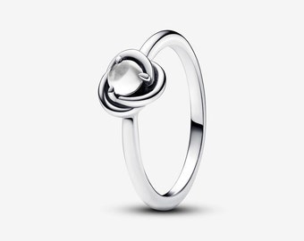 Pandora 925 Sterling Silver April Birthstone Eternity Circle Ring