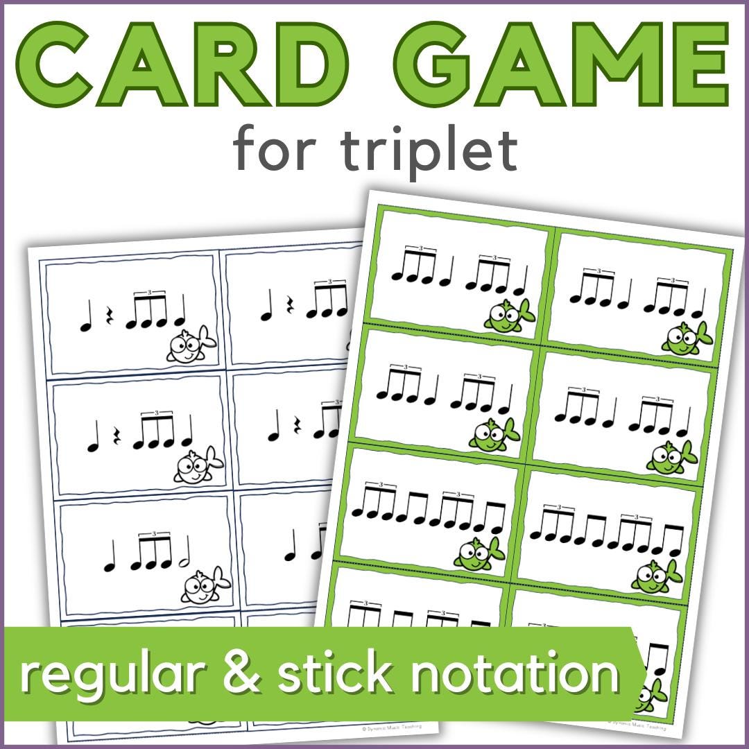 Go Fish Rhythm Game for Triplet - Printable Music Card Game, Music ...
