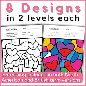 Valentine's Day Music Worksheets - Color by Rhythm Music Coloring Pages ...