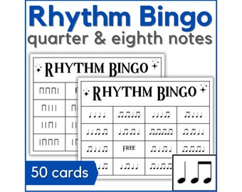 Music Rhythm Bingo Game for Quarter Note & Eighth Notes - Ta, Ti-ti ...