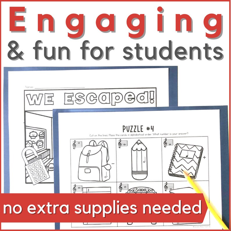 Back to School Music Escape Room Game - Printable Activity for Music Class, Homeschool, Music Camp, or Piano Lessons in August or September image 4