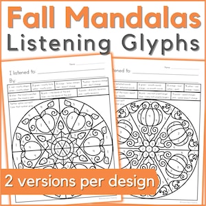 Herfstkleur op muziek Luisterglyphs-werkbladen - muziekwaarderingsactiviteiten voor herfststudenten Muziekles, pianolessen, thuisonderwijs