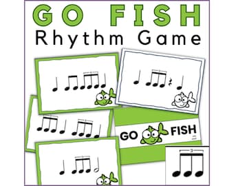 Go Fish Rhythm Game for Triplet - Printable Music Card Game, Music Centers or Piano Lesson Activities