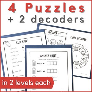 Back to School Music Escape Room Game - Printable Activity for Music Class, Homeschool, Music Camp, or Piano Lessons in August or September image 2