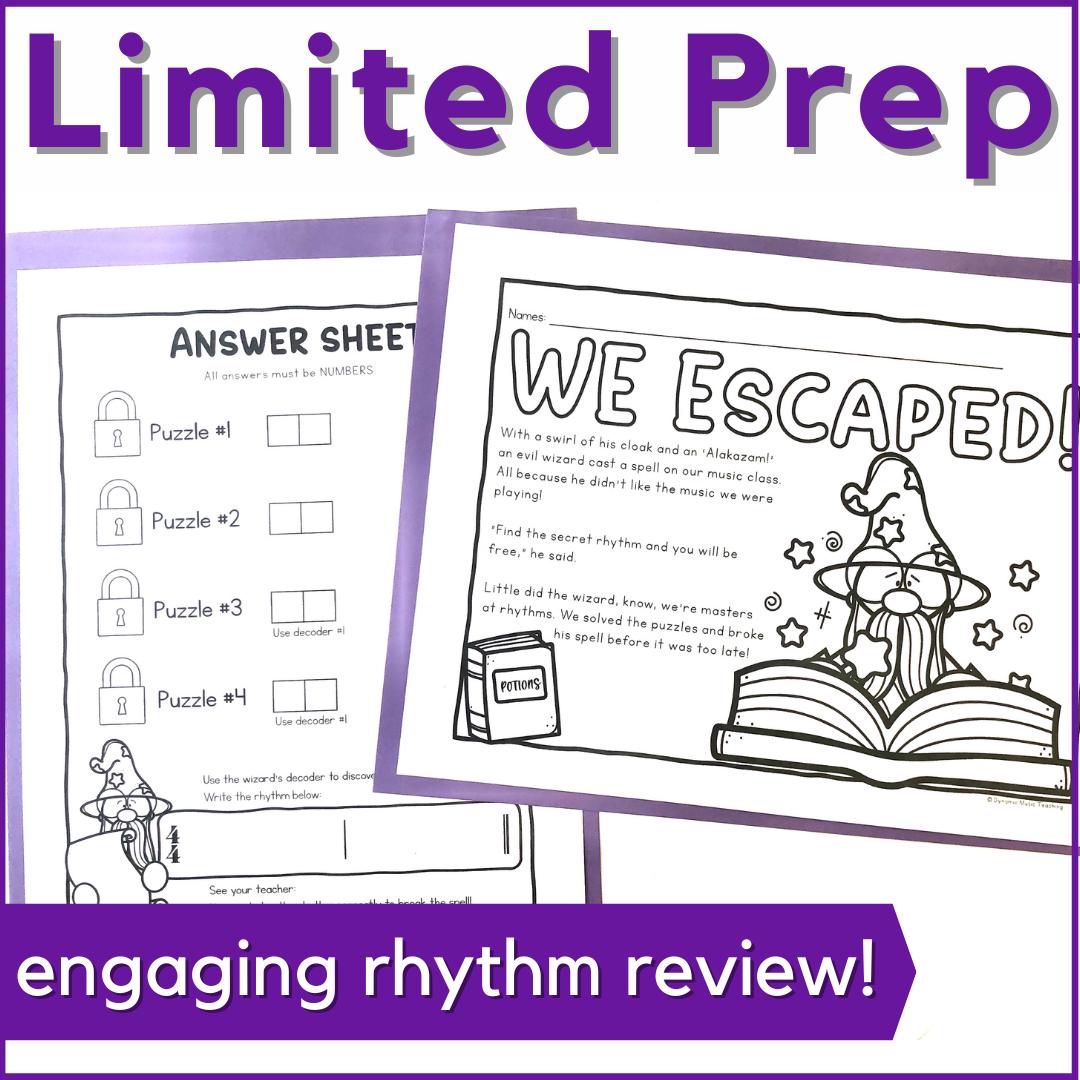 Music Rhythm Escape Room Activity - Sixteenth Notes - Printable Game ...